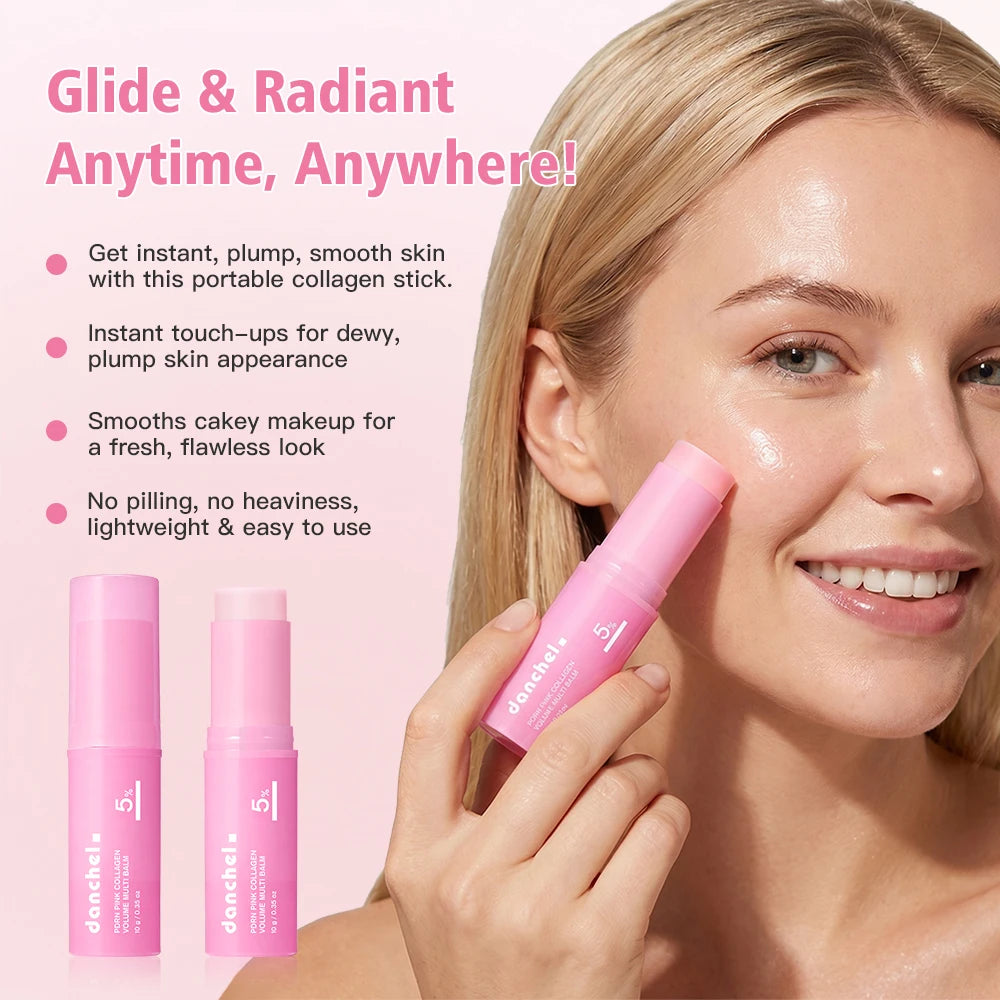 Collagen Plumping Hydrating Cream Stick Lightweight Non-Greasy Deep Moisturizing for Dry Dewy Skin Instant Touch-Ups Hydration